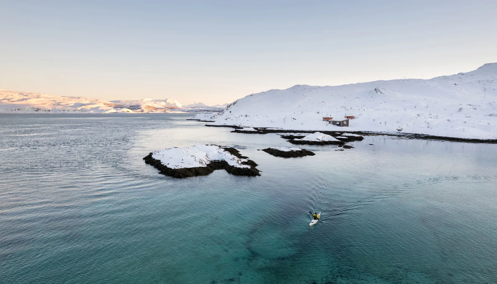 Aerial view of an Arctic coastline